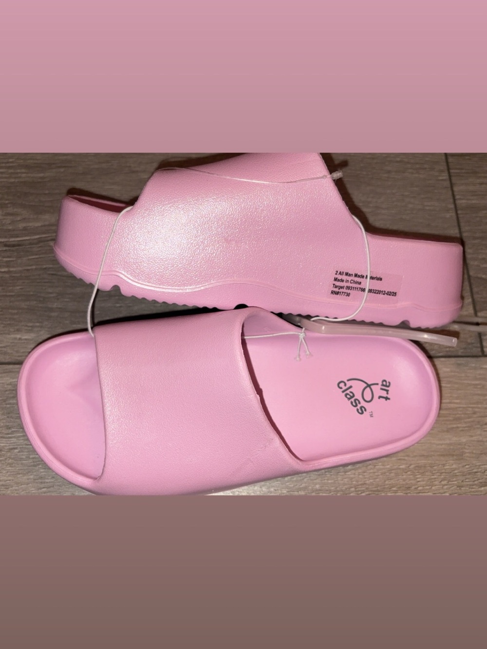 Art Class Edie Platform Slide Sandals Pink/Purple Unisex Kids US Size 2 New
